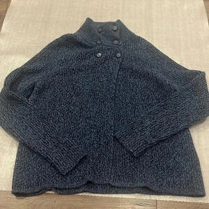 [L]Vintage Woolrich Blue chunky Knit  Cotton LS Cardigan